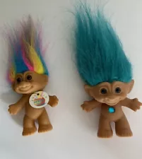 Rainbow Troll And Blue Treasure Troll Dolls