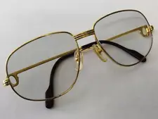 Vintage Cartier Eyeglasses Eyewear Trinity Gold Frame 56-16-130 Great from JP