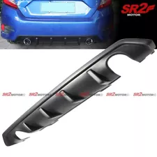 Rear ABS Shark Fin Dual Exhaust Diffuser Spoiler Fits 16-21 Honda Civic Sedan