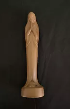 Frankoma Pottery Praying Woman Willard Stone Brown Bisque 14” Tall Rare