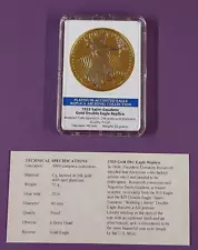 American Mint, 1933 Saint-Gaudens Gold Eagle, Platinum Accented Replica, W/ COA