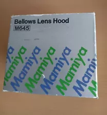 MAMIYA M645. Bellow lens hood. New!.0 W/ rings, mask guide, instructions, box.