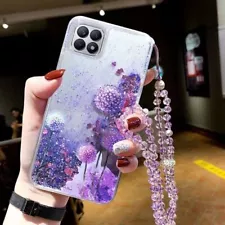 New ListingFor Various Phone Quicksand Case +Chain Glitter Fashion Women Flash Cover Back