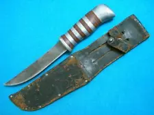 VINTAGE WW2 TRENCH ART CUSTOM COMBAT FIGHTING SURVIVAL BOWIE KNIFE RH36 SHEATH