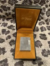 ESTATE VINTAGE ST DUPONT SMALL SILVER PLATED LIGHTER WORKS W BOX FRANCE