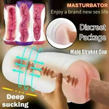 Male DEEP Sucking Masturbaters Pocket Pussy Stroker Cup Sex Toy For Men Adults