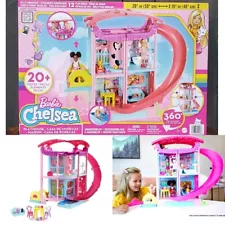 Barbie Chelsea Playhouse House Play Set Slide Pool Furnished 20+ pcs 48cm tall