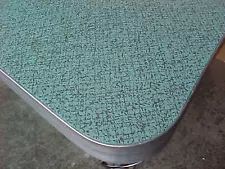 Vintage Formica Chrome Dinette Dining Kitchen Table turquoise sea foam green