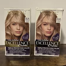 2-L'Oreal Cool Supreme Excellence Cream 8UA ULTRA ASH MEDIUM BLONDE Damage Box