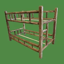 Northern Torched Cedar Log Bunk Bed - Full/Full - Solid Wood/Free Shipping