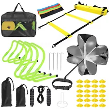 Agility Ladder Speed Training Equipment Set Running Parachute Cones for Football