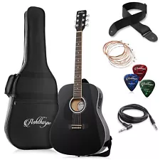 Full-Size Left-Handed Dreadnought Acoustic-Electric Guitar w/ Gig Bag & EQ