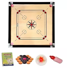 34x34 Carrom Board for Family and Friends with Coins Striker and Powder