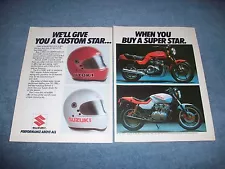 1982 Suzuki GS-550M Katana GS-1100E Vintage 2pg Ad