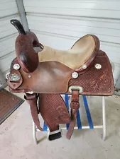 A Used 14 1/2" Cactus Marlene McRae Special Effx Barrel Saddle with Tooling