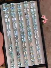 508Ct Natural Flawless/VVS 57pcs Blue Aquamarine Lot Available For Sale