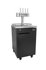 Kegco 24" Wide Homebrew Four Tap Black Commercial Kegerator