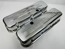 Chrome Steel 454 Logo Big Block Chevy Tall Valve Covers 396-502 HotRod BBC