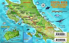 Costa Rica Dive Map & Pacific Reef Creatures Waterproof Fish Card by Franko Maps