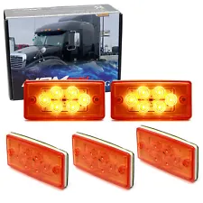 5pc Amber LED Raised Cab Roof Lights For Freightliner XL Century Columbia, etc (For: Freightliner FLD120)