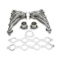 Unpolished Steel Block Hugger Exhaust Header for Chevy LS1 Small Block (0755)