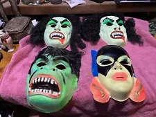 Vintage lot of BEN COOPER HALLOWEEN MASK HULK BATGIRL VAMPIRE