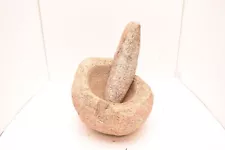 California Yokut Mortar Bowl Pestle Native American ATQ Indian Grinding artifact