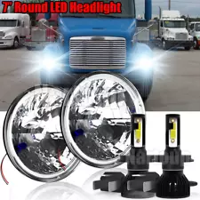 For Freightliner Century Class 7inch Round LED Headlights Hi/Lo Beam Light Pair (For: 2000 Freightliner Century Class)