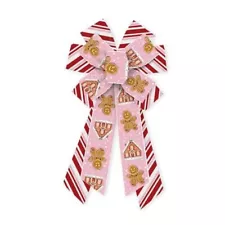 New ListingABTOLS Large Christmas Bows for Wreath, Red White Stripe Wreath Bows Pink