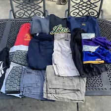 Mixed Bundle Lot of 12 Clothing Items Sweaters Compression & Sweat Pants Shorts