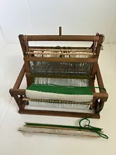 Vintage Portable Weaving Loom Tabletop Mini Weaving Machine With 2 Shuttles