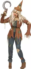 Scary Crow Scarecrow Adult Womens Costume NEW Top Pants Hat