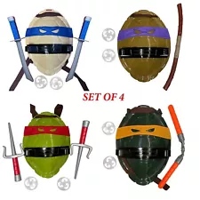 set of 4 ALL Best Cosplay Mutant Ninja Turtles Costume Shell & Weapon for Kids