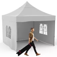 10'x10' Pop Up Gazebo, Instant Canopy Tent with 1 Sidewall and 2 PVC Windows,...