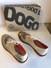 Dogo Women’s Mary Jane Flat Shoes Sleeping Dogs Sz 8 Dog Lover W/laces NIB