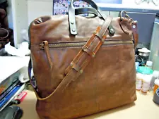 vintage Will Leather Goods Satchel W/ Strap Brown Briefcase Messenger (on sale)