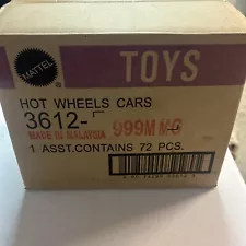 Sealed Factory Case Of 72 Mattel Hot Wheels Cars 3612-999c CQ Malaysia Toys