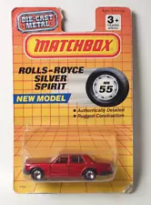 Matchbox Rolls Royce Silver Spirit Spur red #55 bad card