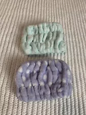 SALE Women's Lot of 2 Mint & Lavender Polka Dot Hair Bands, Pre-Owned, OSFM