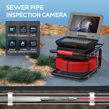 10" IPS Pipe Sewer Drain Inspection Camera Endoscope Meter Counter Keyboard DVR