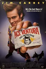 ACE VENTURA PET DETECTIVE Original One Sheet Movie Poster - 1994 - JIM CARREY