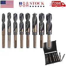 8 PCS HSS Cobalt Silver and Deming Drill Bits Set Large Size 9/16 inch to 1 inch