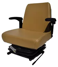 Brown Zero Turn Lawn Mower Suspension Seat with Slides and Armrests SCAG Ariens