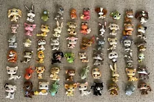 Littlest Pet Shop Lot of 60 Animal Pet Toys & 8 Accessories LPS Variety 68pc Lot