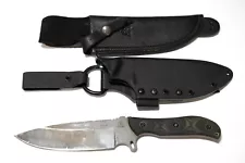 Tops Silent Hero Sniper Grey - 1095 Steel / Smooth Black Linen Micarta Handle /