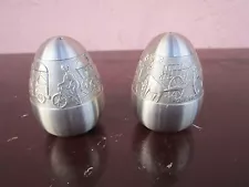 2 silver oval fancy design salt and pepper shaker for sale by owner!!!