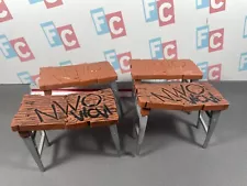 WCW TNA Wrestling Toy Biz Marvel Breakaway Table Desk for Figures Set of 4 USED