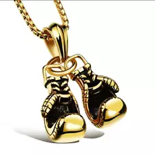 Boxing Gloves Pair Necklace Jewelry Pendant Sports Fighting