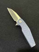 RARE Chris Goodwyn CG Ferronaut Custom Blue Titanium Flipper Folding Knife