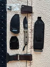 Black ESEE 3 MIL Knife w/Tan Micarta Handles + Accessories